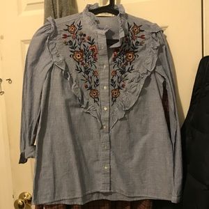 Zara embroidered shirt